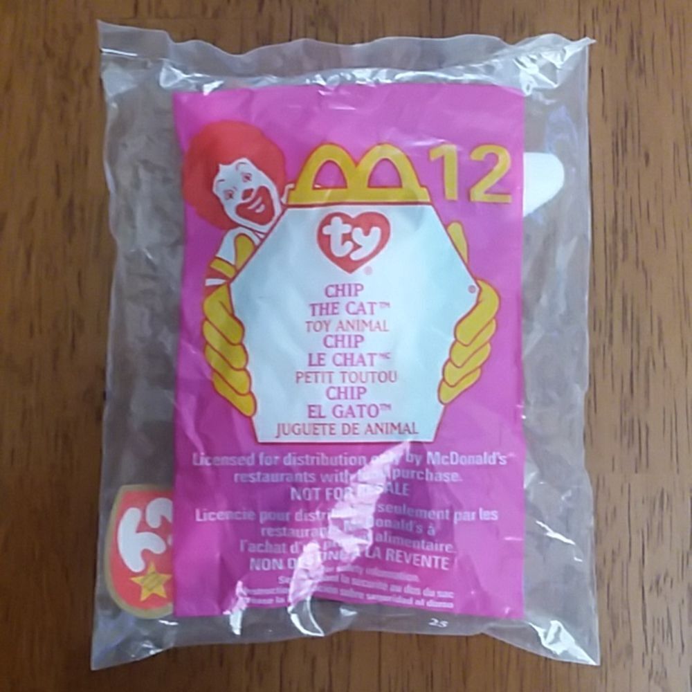 5/$15. Vintage McDonalds Chip the cat Ty teenie beanie baby